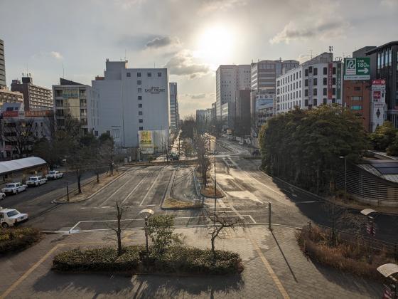 仙台駅東口からの朝