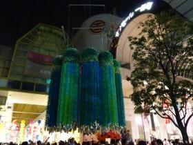 藤崎前の七夕飾り（夜）2013